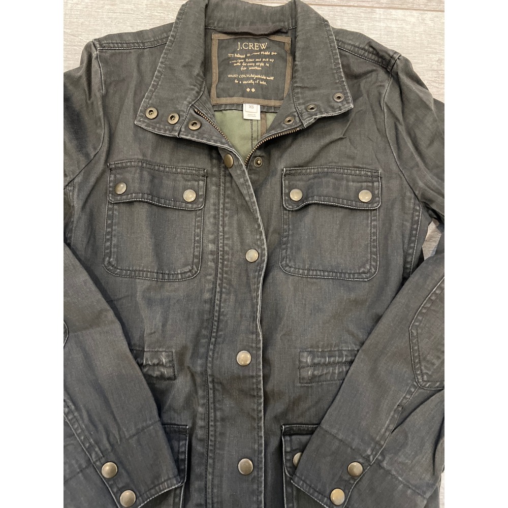 J. Crew Boyfriend Field Utility Jacket Green Military Style Casual Womens XS